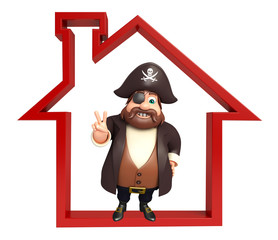 Pirate with Home sign