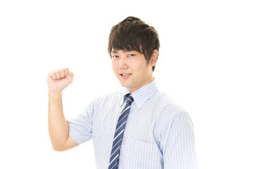 ガッツポーズのビジネスマン