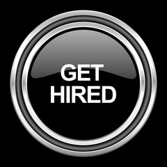 get hiviolet pink silver chrome metallic round web icon on black background