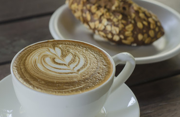 Barista making a cup of coffee