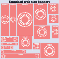 Empty Box Standard size web banners set.