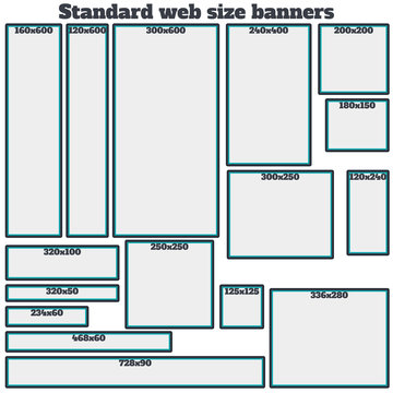 Empty Box Standard size web banners set.