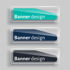 vector transparency banners with glass elements.
