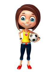 kid girl with Football
