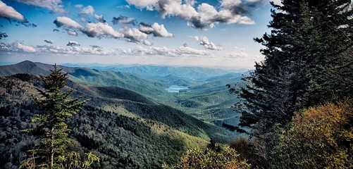 driving by overlooks along blue ridge parkway