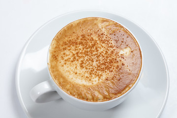 cappuccino on the white background