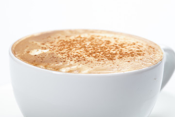 cappuccino on the white background