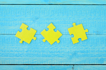 Puzzle on wooden table