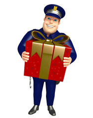 Police with Gift box