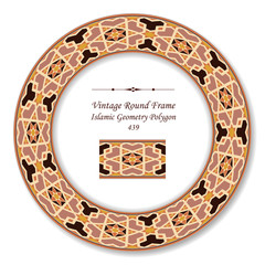 Vintage Round Retro Frame 439  Islamic Geometry Polygon
