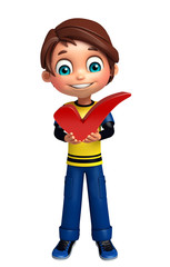 kid boy with  right sign