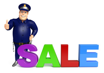 Police with Sale sign