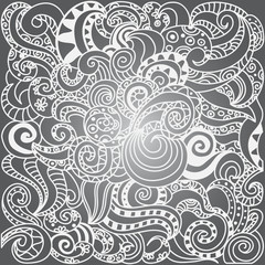 Ornamental pattern hand draw on a black background