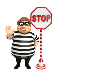illustration of cartoon thief with