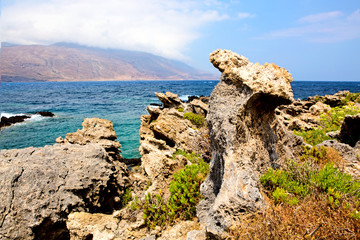 Natural rocks on Crete island.