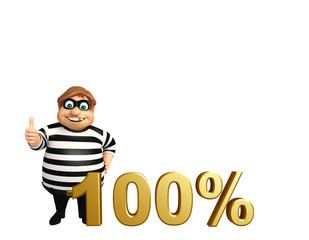 illustration of cartoon thief with