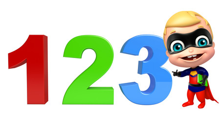 cute superbaby with 123 sign