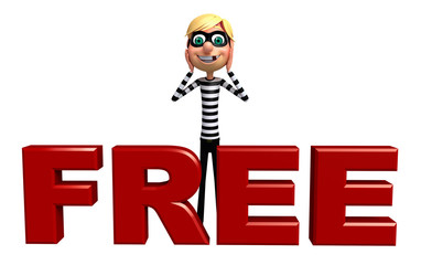 Thief with Free sign