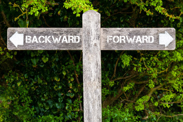 BACKWARD versus FORWARD directional signs
