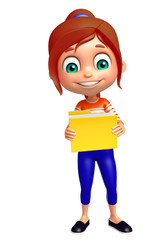 kid girl with Folder