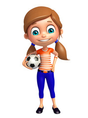 kid girl with Football