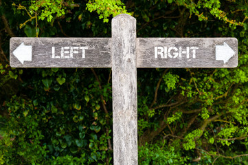 Left versus Right directional signs