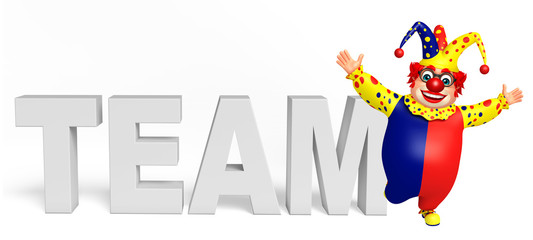 Clown with Team sign