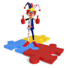 Clown with Puzzle