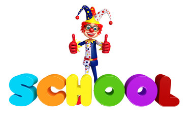Clown with School sign