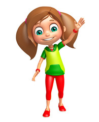 Kid girl with Funny pose