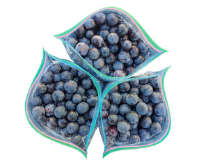 Black grapes in freezer bags