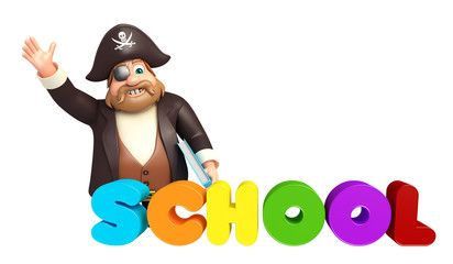 Pirate with School sign