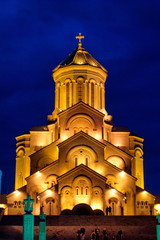 Fototapeta na wymiar Tbilisi Holy Trinity Cathedral, Trinity or Sameba