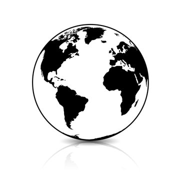 Planet Earth, Globe Icon Symbol. Vector, EPS10