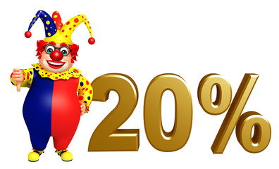 Clown with 20% sign