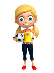 kid girl with Football