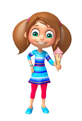 kid girl with Ice cream