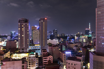 Ho-Chi-Minh-Stadt, Blick auf die abendliche Stadt.