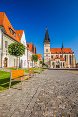 UNESCO world heritage historic city center of Bardejov with St. Aegidius church