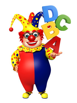 Clown with ABCD sign