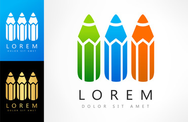 Colorful pencil symbol