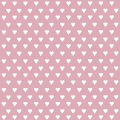 Seamless vector pattern with white hearts on pastel background