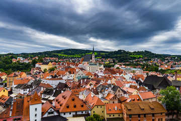 Beautiful old town at Cesky Krumlov, Czech Republic. UNESCO World Heritage Site.