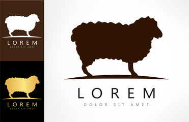 Naklejka premium Sheep logo. Lamb vector.