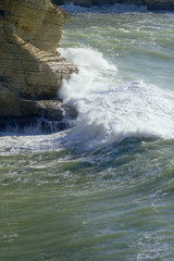 Splash of water. Storm on the sea in Beirut, Lebanon
