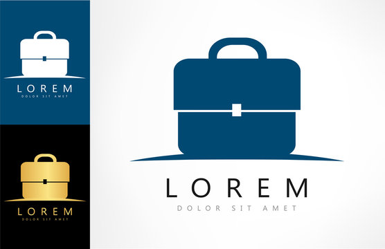 Brief bag. Business briefcase vector logo