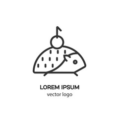 Line style logotype with hedgehog . Isolated on white background and easy to use. Clean and minimalist symbol. Modern easy to edit logo template.