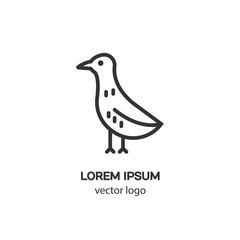 Line style logotype with the bird . Isolated on white background and easy to use. Clean and minimalist symbol. Modern easy to edit logo template.