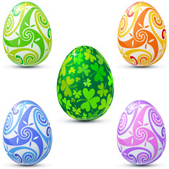 Easter eggs icon set in celtic style