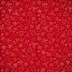 Red Christmas paper vector seamless pattern